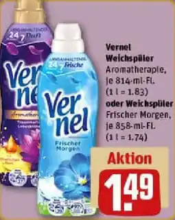 REWE Vernel Weichspüler Aromatherapie oder Weichspüler Frischer Morgen Angebot