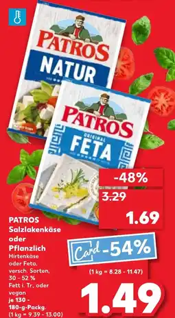 Kaufland PATROS Salzlakenkäse oder Pflanzlich Angebot