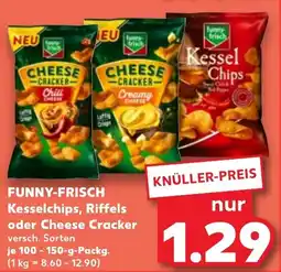 Kaufland FUNNY-FRISCH Kesselchips, Riffels oder Cheese Cracker Angebot