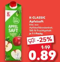 Kaufland K-CLASSIC Apfelsaft Angebot