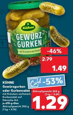 Kaufland KÜHNE Gewürzgurken oder Gurkensalat Angebot