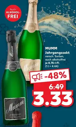 Kaufland MUMM Jahrgangssekt Angebot