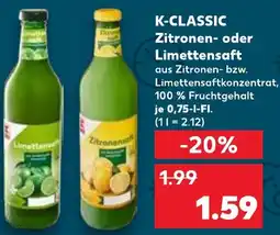 Kaufland K-CLASSIC Zitronen- oder Limettensaft Angebot