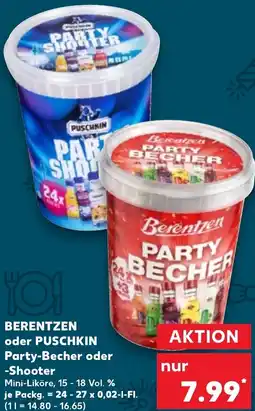 Kaufland BERENTZEN oder PUSCHKIN Party-Becher oder Shooter Angebot
