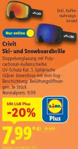 Lidl Crivit Ski- und Snowboardbrille Angebot