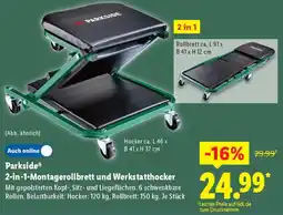 Lidl Parkside 2-in-1-Montagerollbrett und Werkstatthocker Angebot