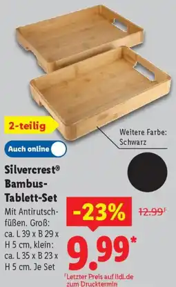 Lidl Silvercrest Bambus Tablett-Set Angebot