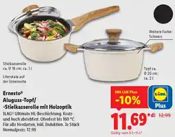 Lidl Ernesto Aluguss-Topf/ -Stielkasserolle mit Holzoptik Angebot