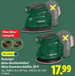 Lidl Parkside Akku-Multischleifer/ Akku-Exzenterschleifer, 20 V Angebot