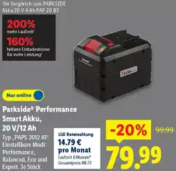 Lidl Parkside Performance Smart Akku, 20 V/12 Ah Angebot
