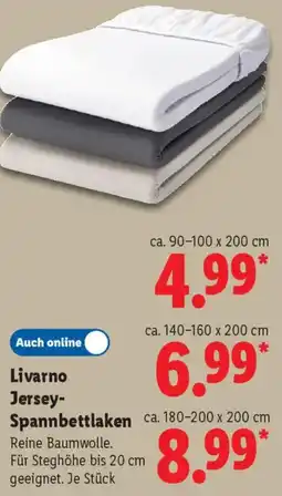 Lidl Livarno Jersey Spannbettlaken Angebot