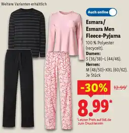 Lidl Esmara/ Esmara Men Fleece-Pyjama Angebot