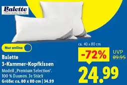 Lidl Balette 3-Kammer-Kopfkissen Angebot