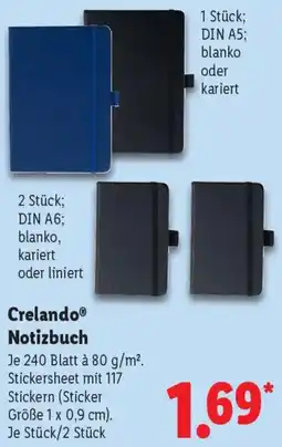 Lidl Crelando Notizbuch Angebot