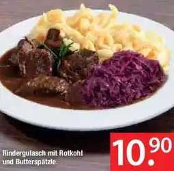 Zurbrüggen Rindergulasch mit Rotkohl und Butterspätzle Angebot