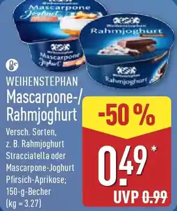 Aldi Nord WEIHENSTEPHAN Mascarpone-/ Rahmjoghurt Angebot