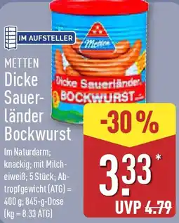 Aldi Nord METTEN Dicke Sauerländer Bockwurst Angebot