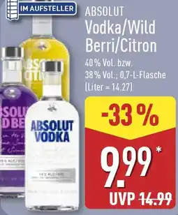 Aldi Nord Absolut Vodka/Wild Berri/Citron Angebot
