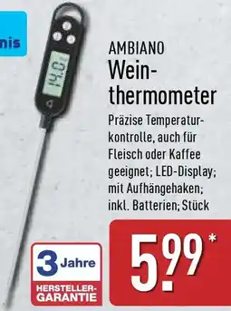 Aldi Nord AMBIANO Weinthermometer Angebot