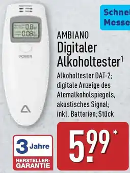 Aldi Nord AMBIANO Digitaler Alkoholtester Angebot