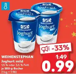 Kaufland WEIHENSTEPHAN Joghurt mild Angebot