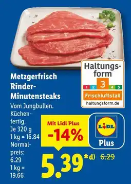 Lidl Metzgerfrisch rinder-minutensteaks Angebot