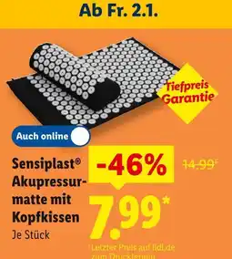 Lidl Sensiplast akupressurmatte mit kopfkissen Angebot