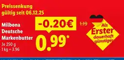 Lidl Milbona deutsche markenbutter Angebot