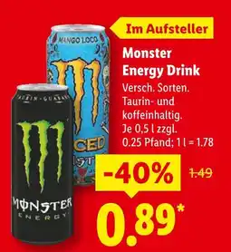 Lidl Monster energy drink Angebot