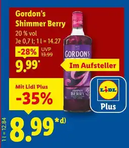Lidl Gordon's shimmer berry Angebot