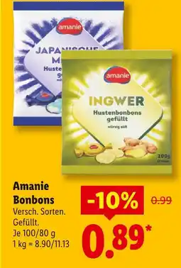 Lidl Amanie ingwer hustenbonbons gefüllt Angebot