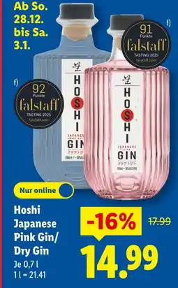 Lidl Hoshi japanese pink gin Angebot