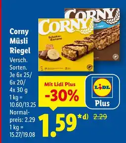 Lidl Corny müsli riegel schoko-banane Angebot