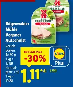 Lidl Rügenwalder mühle veganer schinken spicker mortadella Angebot