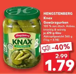 Kaufland Hengstenberg knax gewürzgurken Angebot