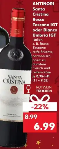 Kaufland ANTINORI Santa Cristina Rosso Toscana IGT oder Bianco Umbria IGT Angebot