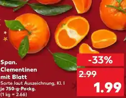 Kaufland Span. Clementinen mit Blatt Angebot