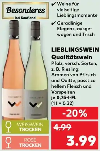 Kaufland LIEBLINGSWEIN Qualitätswein Angebot