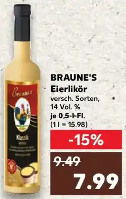 Kaufland BRAUNE'S Eierlikör Angebot