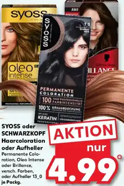 Kaufland SYOSS oder SCHWARZKOPF Haarcoloration oder Aufheller Angebot
