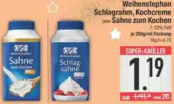 E-Center Weihenstephan Schlagrahm, Kochcreme oder Sahne zum Kochen Angebot