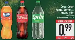 E-Center Coca-Cola, Fanta, Sprite oder mezzo mix Angebot