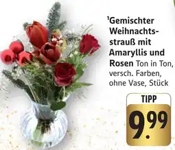 Edeka Neukauf Gemischter Weihnachtsstrauß mit Amaryllis und Rosen Angebot