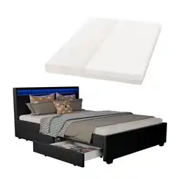 Netto Marken-Discount Juskys Polsterbett Lyon 140 x 200 cm schwarz mit Kaltschaummatratze Angebot