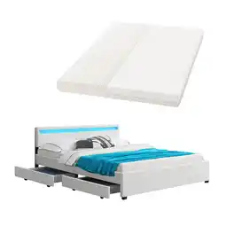 Netto Marken-Discount Juskys Polsterbett Lyon 180 x 200 cm - weiss mit Kaltschaummatratze Angebot