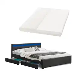 Netto Marken-Discount Juskys Polsterbett Lyon 180 x 200 cm - schwarz mit Kaltschaummatratze Angebot