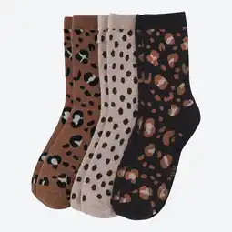 NKD Damen-Socken mit Leo-Muster, 3er-Pack Angebot
