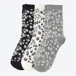 NKD Damen-Socken mit Blumen-Muster, 3er-Pack Angebot