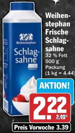 HIT Weihenstephan Frische Schlagsahne Angebot