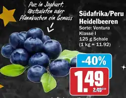 HIT Südafrika/Peru Heidelbeeren Angebot